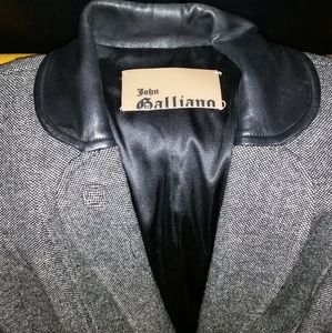Amazing John Galliano Wool & Leather Blazer Size 8